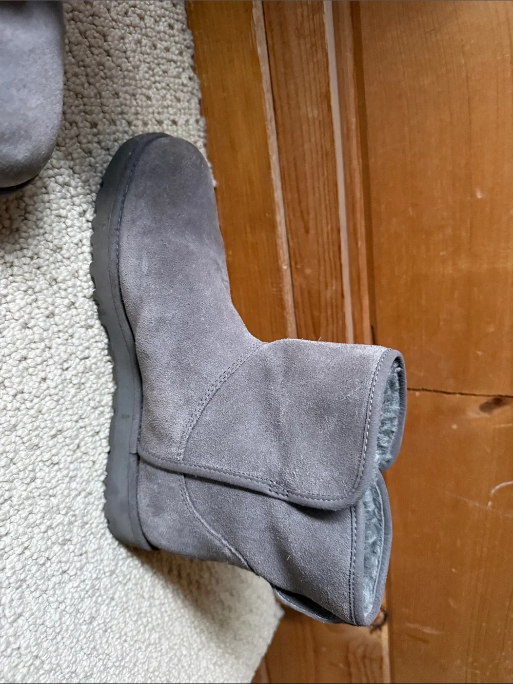 Ugg Gray Suede Winter Boots - Short Ankle Style Size 7